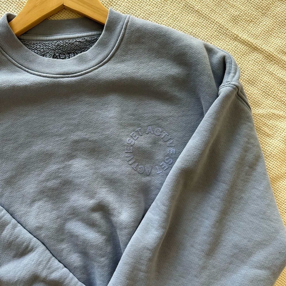 Set Active Woman’s Blue Crewneck Pullover - Picture 4 of 6